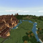 Seed: Mesa spikes and 2 villages in Minecraft PE